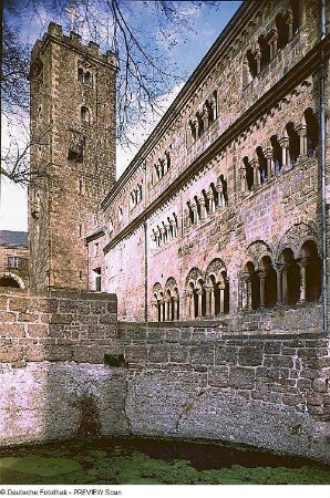 Eisenach. Wartburg, Blick auf den Palas und Bergfried