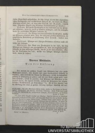 Vierter Abschnitt. Von der Lüftung.