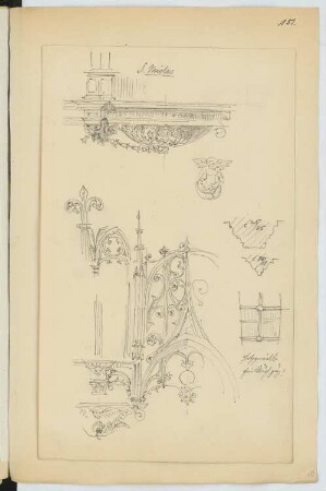 St. Nicolas, Troyes: Details (aus: Skizzen- und Fotoalbum 10)
