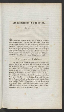 Kunstnachrichten aus Wien. Musik.