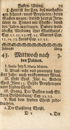 Mittwoch nach den Palmen