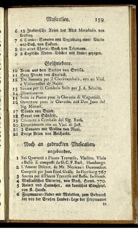Geschriebene Musicalien.