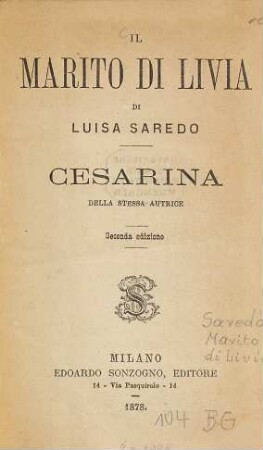 Il marito di Livia di Luisa Saredo : Cesarina della stessa autrice