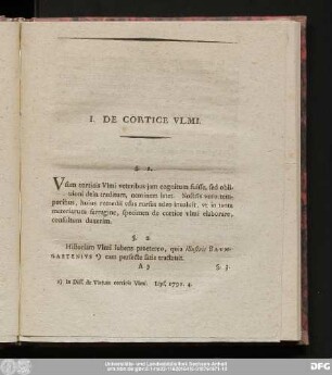 I. De Cortice Ulmi.