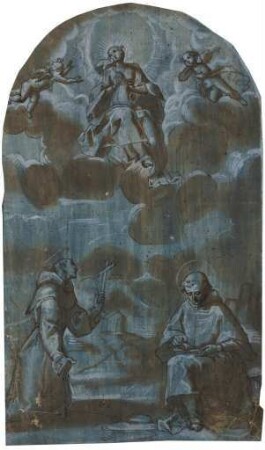 Die Madonna erscheint den Heiligen Franziskus und Hieronymus