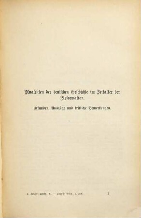 Leopold von Ranke's sämmtliche Werke, 6. Deutsche Geschichte im Zeitalter der Reformation ; 6
