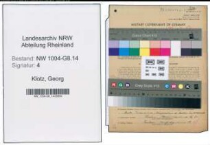 Entnazifizierung Georg Klotz , geb. 25.05.1882 (Richtmeister)