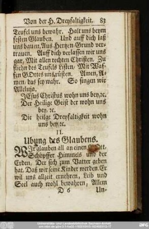 II. Ubung des Glaubens.