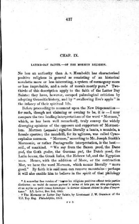 LATTER-DAY SAINTS. - OF THE MORMON RELIGION