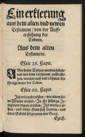 Aus dem alten Testament.