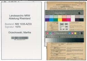 Entnazifizierung Martha Orzechowski , geb. 25.05.1908 (Kuechenhilfe)