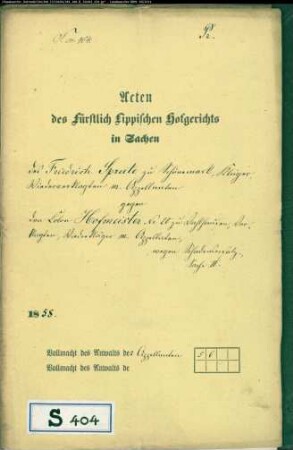 Sprute, Friedrich Nr. 5 zu Schönemark gegen Hofmeister in Vahlhausen