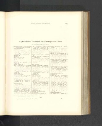Alphabetisches Verzeichnis der Gattungen und Arten.