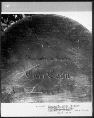 Grabstein des Carl Cahn