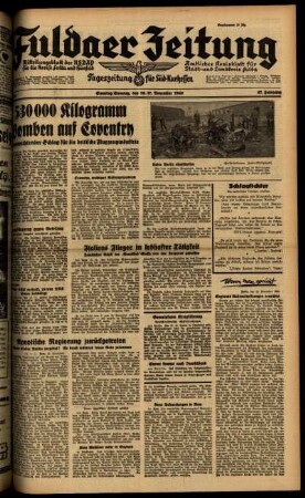 Ausgabe vom Samstag, den 16. November 1940.