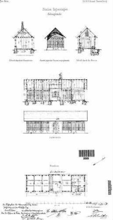Ergenzingen: Nebengebäude Grundriss,Schnitte,Ansichten