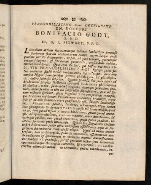 Praenobilissimo atque Doctissimo