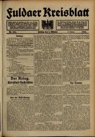 Ausgabe vom Freitag, den 02. Oktober 1914.