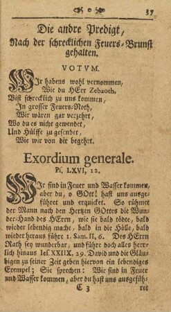 Die andre Predigt, Nach der schrecklichen Feuers-Brunst gehalten