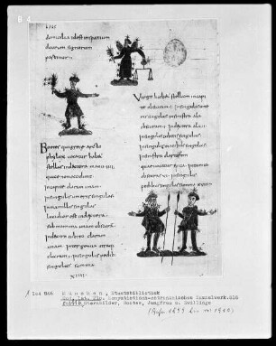 Komputistisch-Astronomisches Sammelwerk — Bildseite mit drei Miniaturen, Folio 116verso
