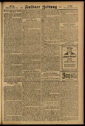Zweite Ausgabe vom Samstag, den 21. Oktober 1916.