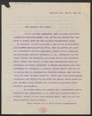 Brief an Ludwig Strecker und B. Schott's Söhne : 27.03.1924