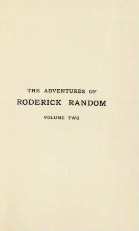 The adventures of Roderick Random. Volume two