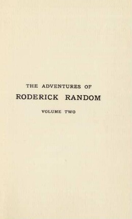The adventures of Roderick Random. Volume two