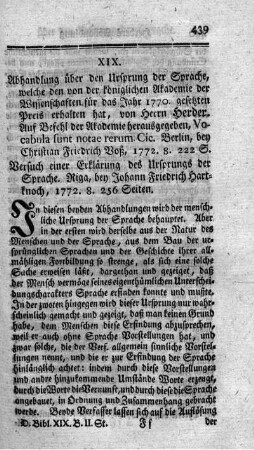 Abhandlung über den Ursprung der Sprache.
