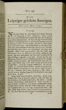 No. 23. Den 20ten März 1789.