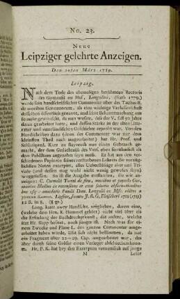 No. 23. Den 20ten März 1789.