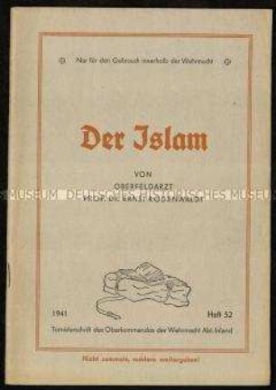 Schrift über den Islam und Verhaltensregeln für den europäischen Militär im islamischen Ausland
