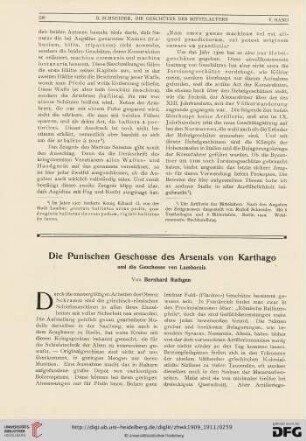 5: Die Punischen Geschosse des Arsenals von Karthago und die Geschosse von Lambaesis