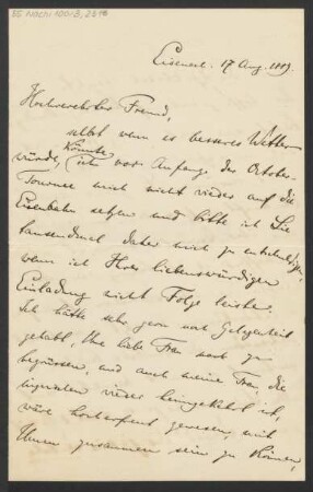 Brief an Karl Klindworth : 17.08.1889