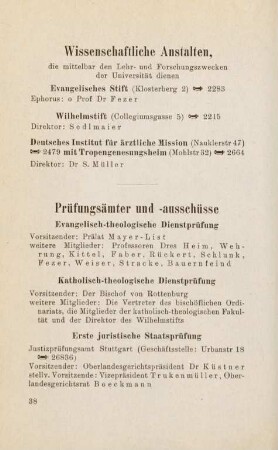 38-41, Prüfungsämter und - ausschüsse