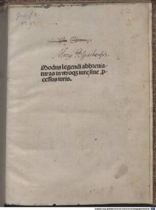 Modus legendi abbreviaturas in utroque iure