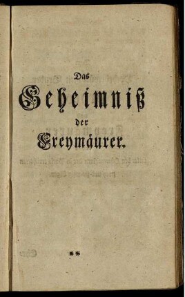 Das Geheimniß der Freymäurer