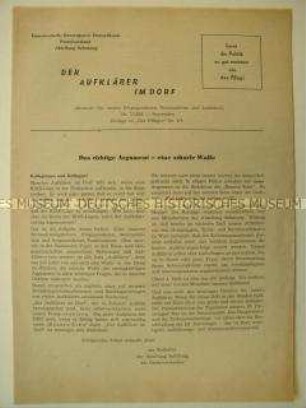 Mitteilungsblatt der Kreisleitung Pößneck für Propagandisten der SED