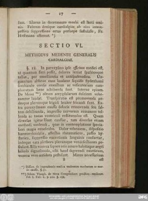 Sectio VI. Methodus Medendi Generalis Cardialgiae.