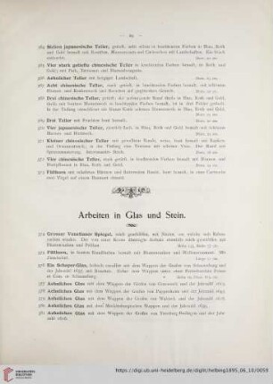Arbeiten in Glas und Stein (Nr. 374-394)