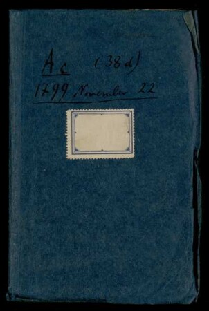 Varia Novbr 1799 (Manuskripttitel), November 1799