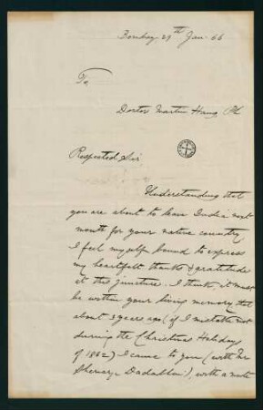 Brief vom 29. Januar 1866