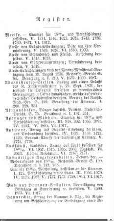 1,8: Landtag Württemberg - Kammer 1, Register, 1839