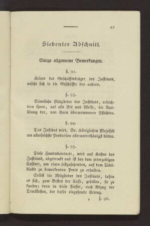 Siebenter Abschnitt - Einige allgemeine Bemerkungen