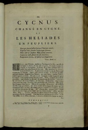 IX. Cycnus Changé En Cygne, Et Les Heliades En Peupliers