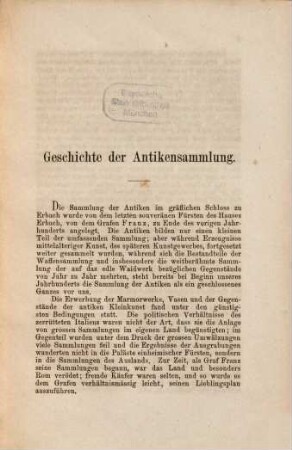 Die Antiken der gräflich Erbach-Erbachischen Sammlung zu Erbach i. O.