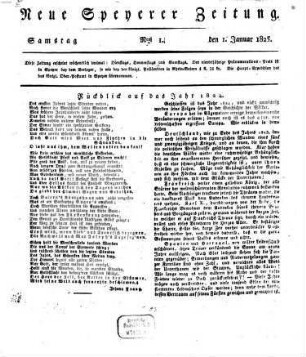 Neue Speyerer Zeitung. 1825