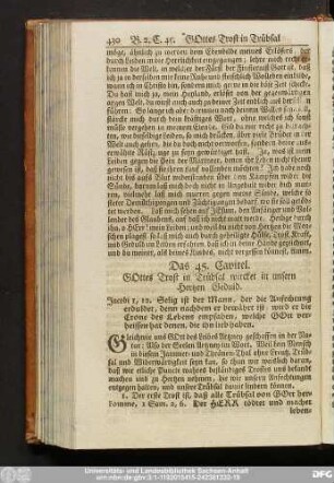 Das 45. Capitel. gottes Trost in Trübsal wircket in unsern Hertzen Geduld.