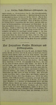 Das Herzogthum Sachsen Meiningen und Hildburghausen