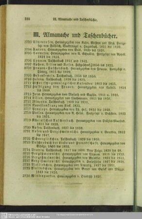 III. Almanache und Taschenbücher